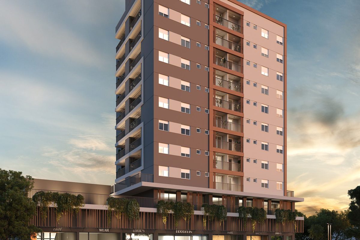 Fachada Simulação Entardecer