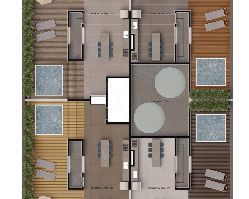 Planta Baixa Coberturas Terraços 2º andar